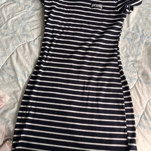 SHEIN Black and White Sheath Dress Short Sleeve Bateau